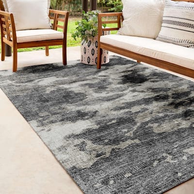 Indoor/ Outdoor Accord Modern Waves Washable Rug New