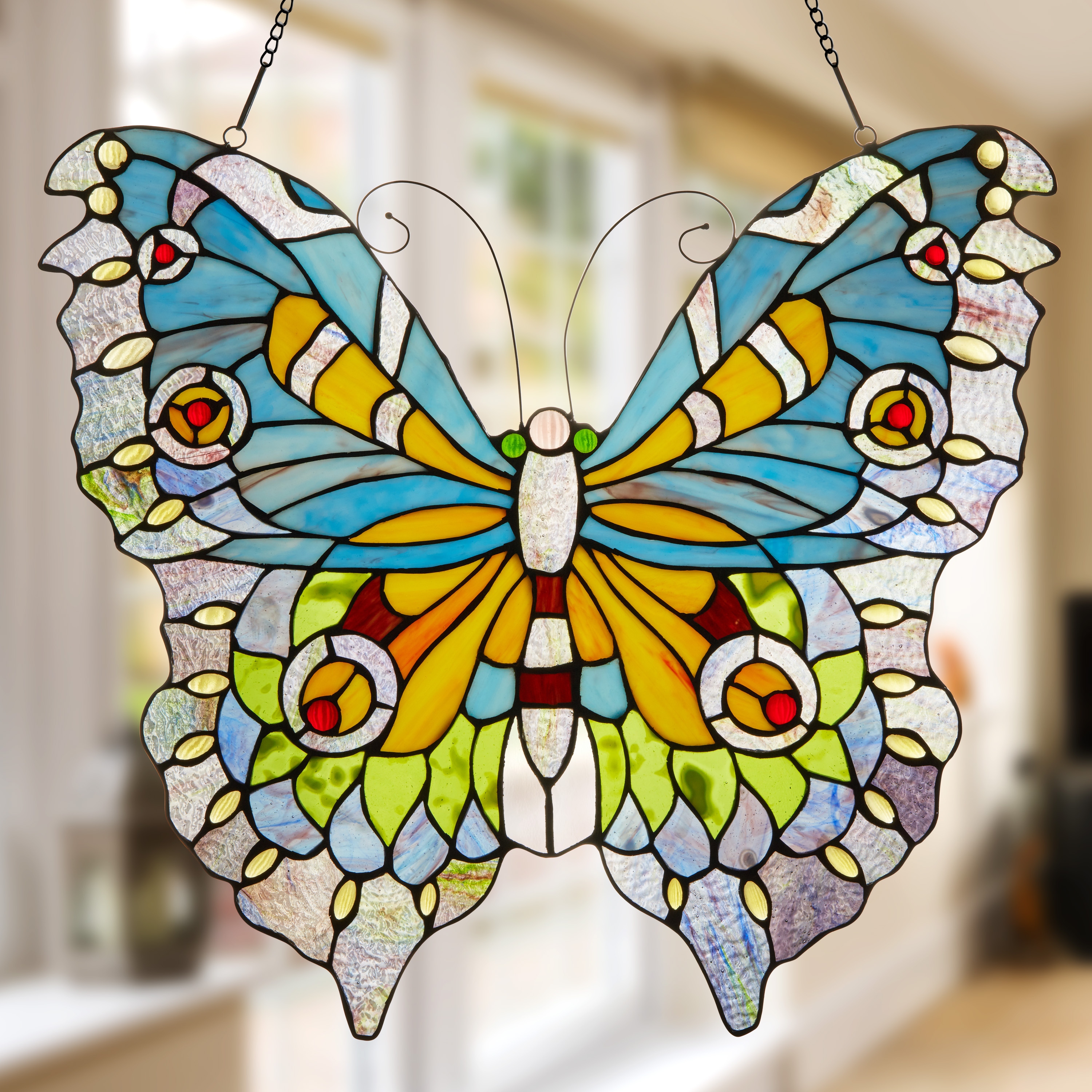 Stained glass butterfly light on sale