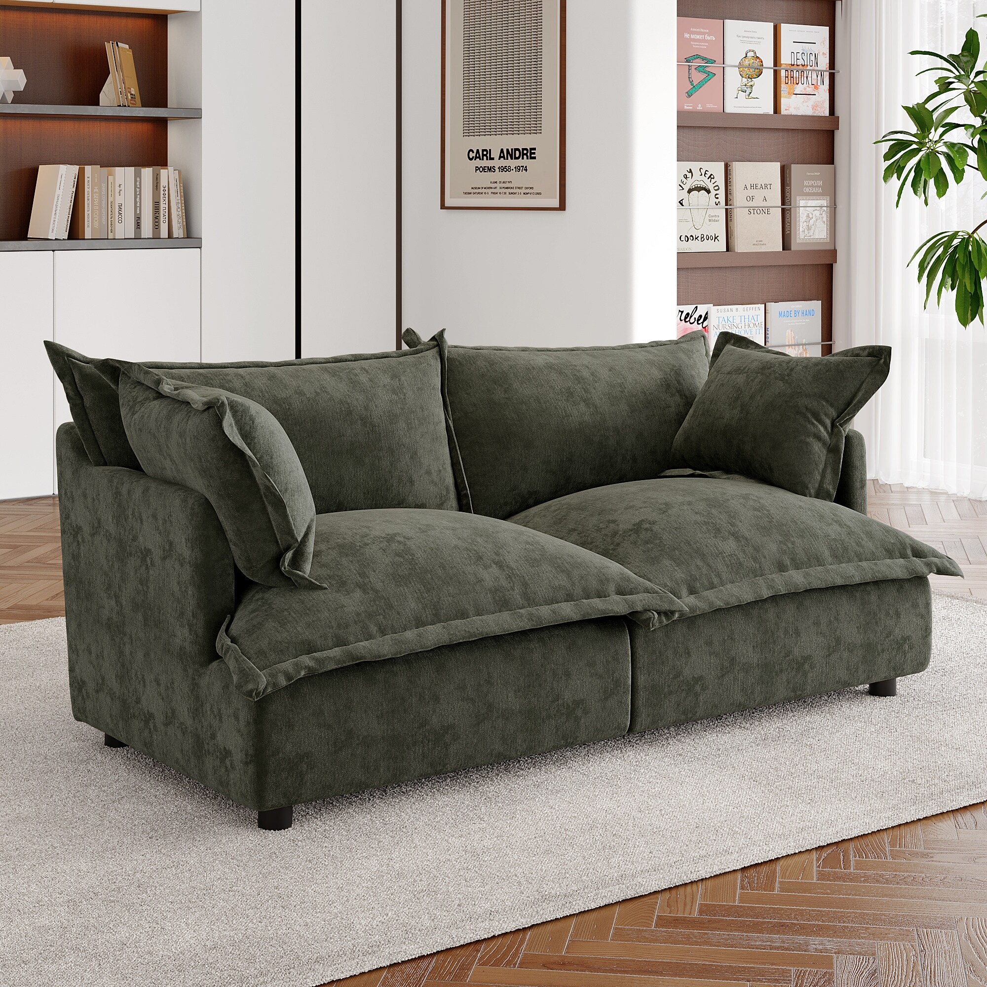 Double Layer Cushion Comfy Cloud Modular Sectional Sofa Set