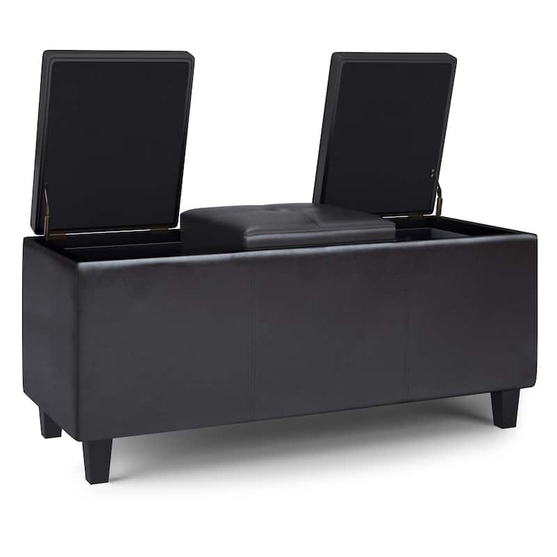 WYNDENHALL Franklin 42 inch Wide Contemporary Rectangle Storage Ottoman