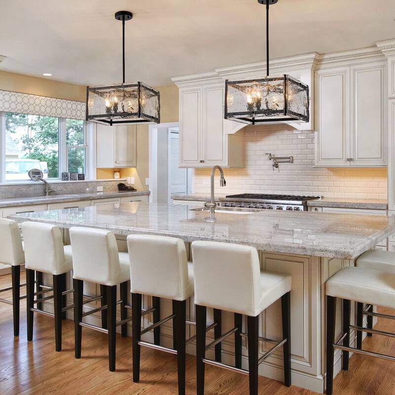 Modern Ripple Glass Chandelier for Kitchen Island