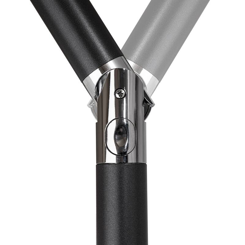 10 x 6.5 FT Rectangular Double Top Patio Market Umbrella with Black Base Weight Stand