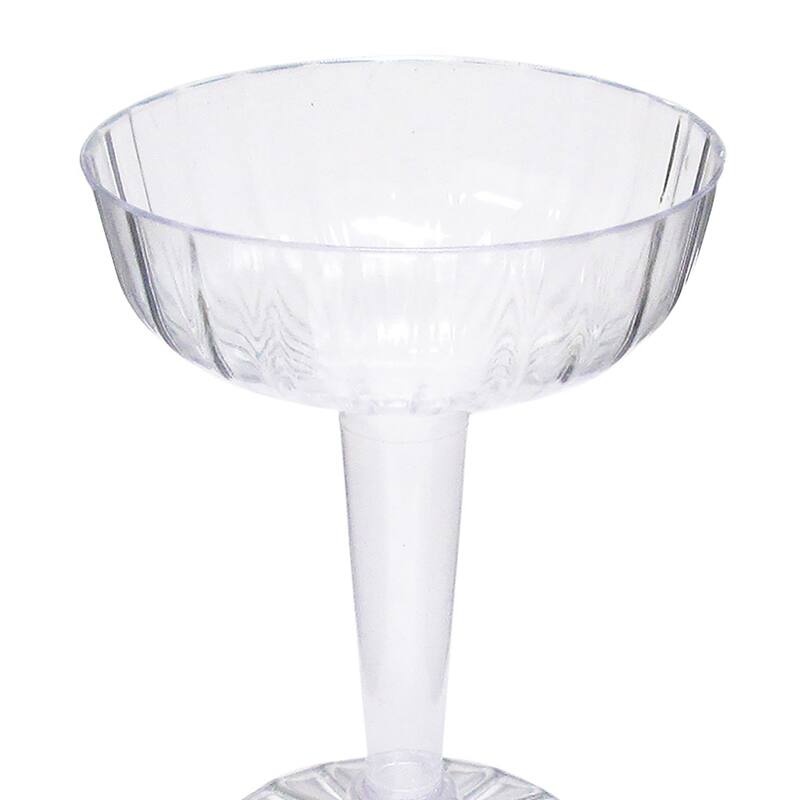 Set of 36 Pcs Clear Plastic Champagne Flute Disposable Cup 4.75in - 4.75" H x 3.25" D - 4.75" H x 3.25" D