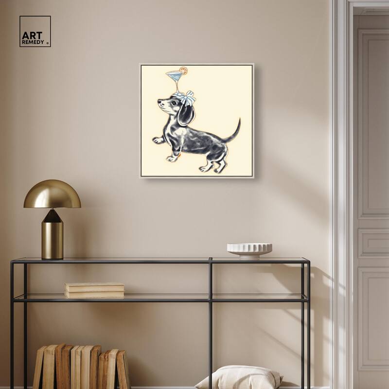 Martini Pup I Canvas by Art Remedy