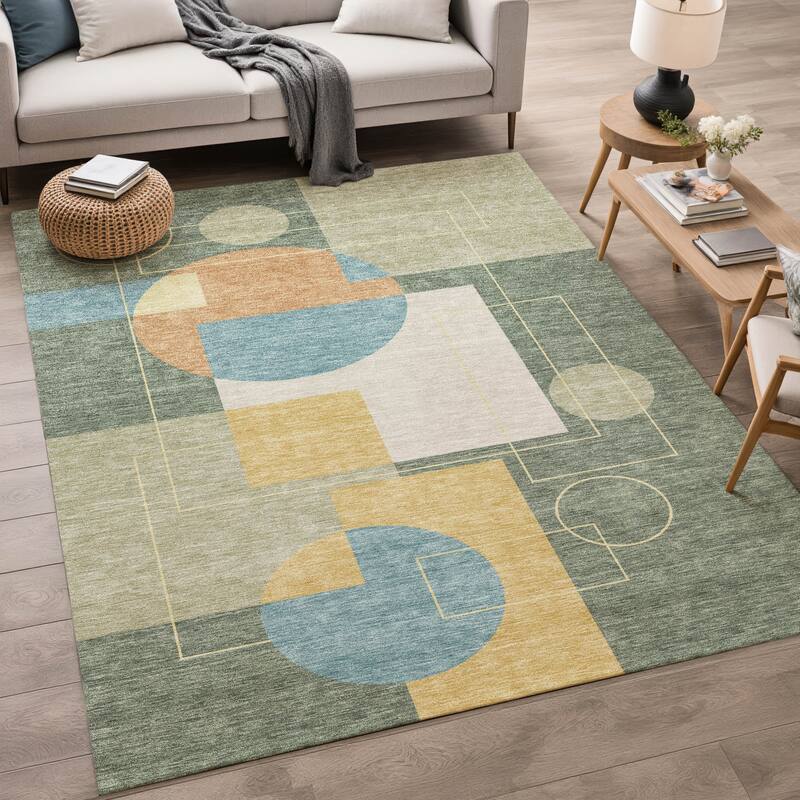 Machine Washable Indoor/ Outdoor Modern Filly Chantille Rug