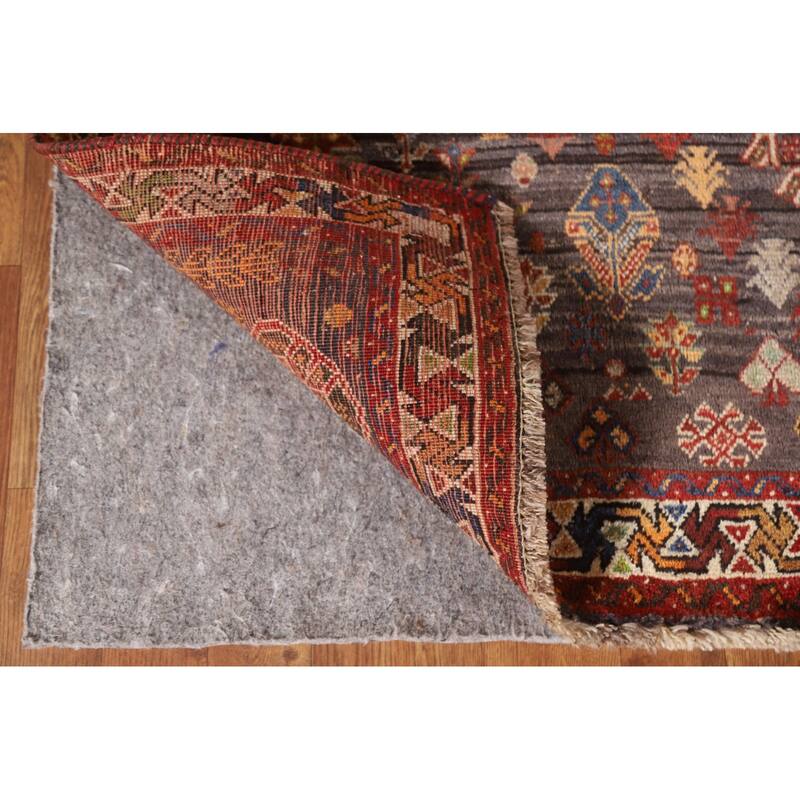 Vegetable Dye Shiraz Persian Vintage Area Rug Hand-Knotted Wool Carpet - 6'0"x 9'11"