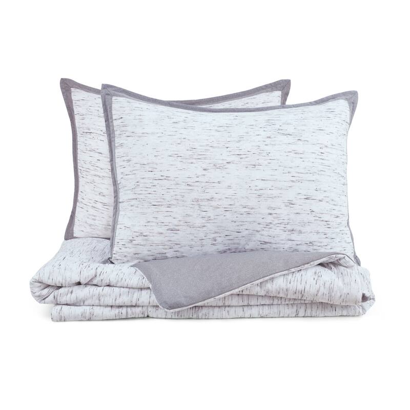 Martex Theo Comforter Set - Cream/Charcoal - Queen