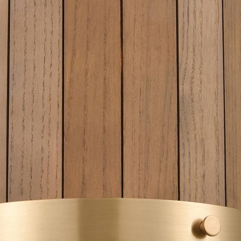 Elk Home Wooden Barrel Satin Brass Metal 2 Light Sconce