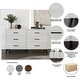 preview thumbnail 22 of 27, CraftPorch Corduroy 4-pieces Mid-Century Modern White Bed with Light Grey Furniture Bedroom Set