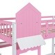 preview thumbnail 16 of 64, Twin over Twin Size Solid Wood Castle Style Bunk Bed with 2 Drawers 3 Shelves and Slide for Kids, Bedroom