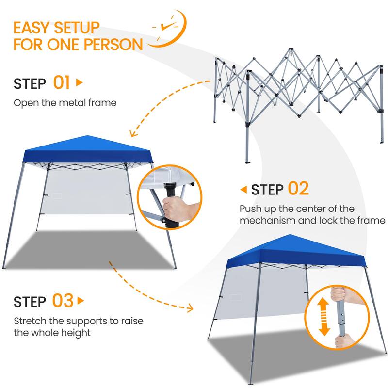 Yaheetech 10x10ft One-person Set Up Pop-up Canopy Tent with Side Panel