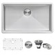 preview thumbnail 2 of 11, Ruvati 33-inch Undermount 16 Gauge Tight Radius Large Kitchen Sink Stainless Steel Single Bowl - RVH7433 - Silver - 33" x 19"