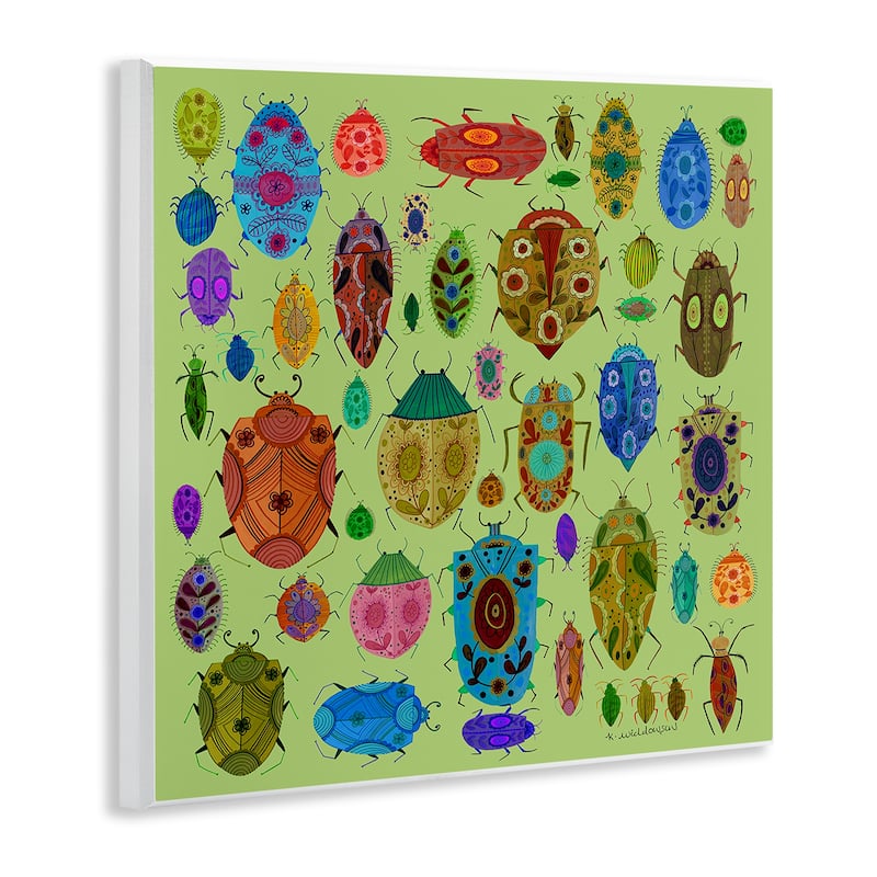 Stupell Flowery Bugs & Insects Wall Plaque Art Design By Kay Widdowson