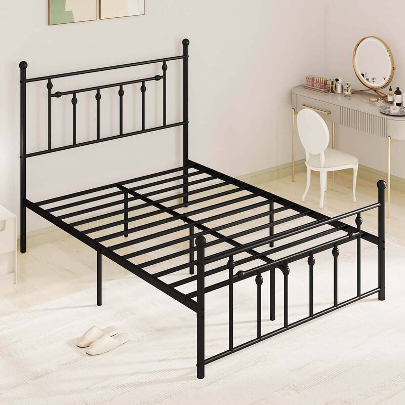 Costway Twin/Full/Queen Size Metal Bed Frame with Headboard Under-bed