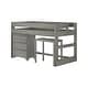 preview thumbnail 4 of 18, Farmhouse Twin-Size Low Loft with Bookcase and Desk