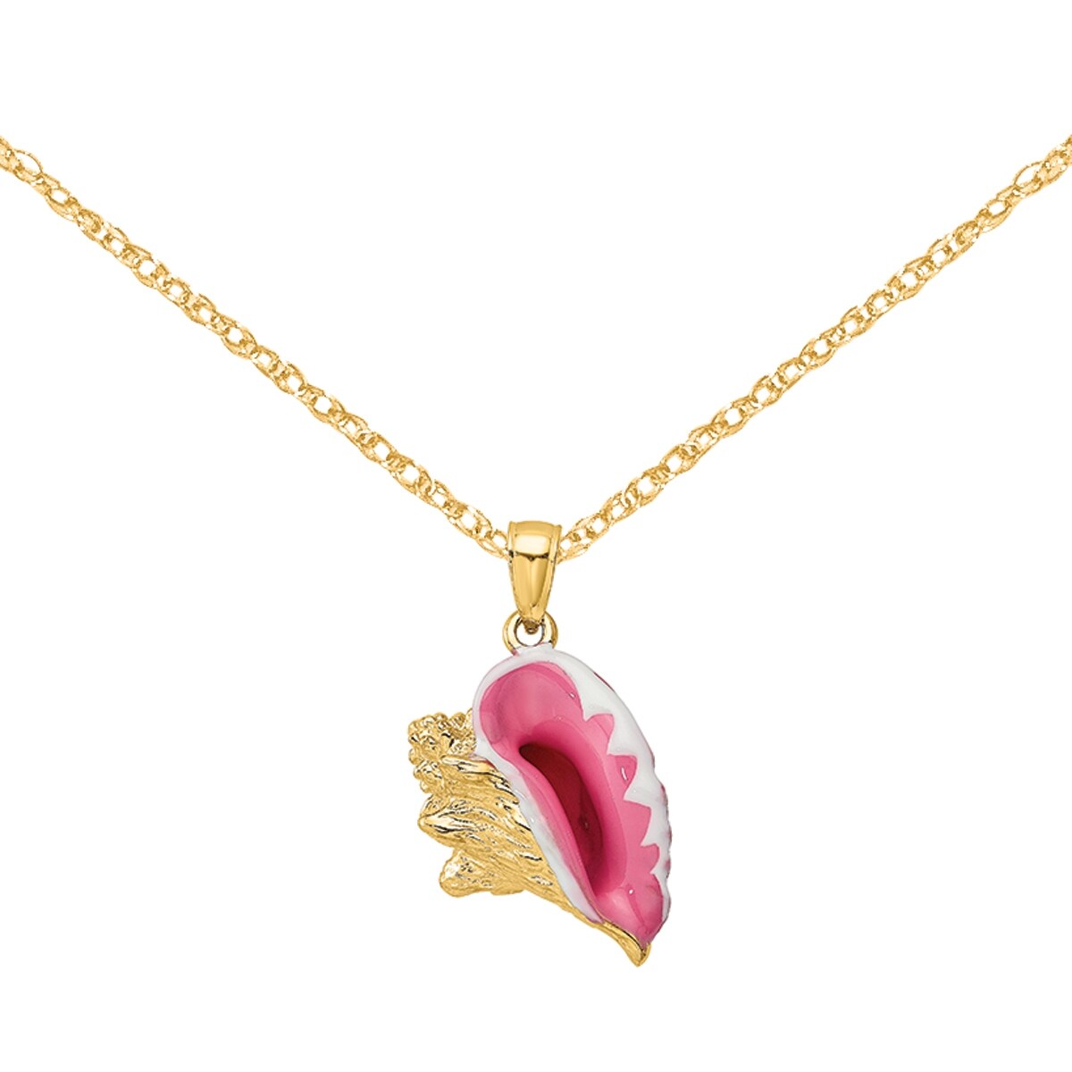conch Shell on an 18 inch gold colour necklace non tarnish