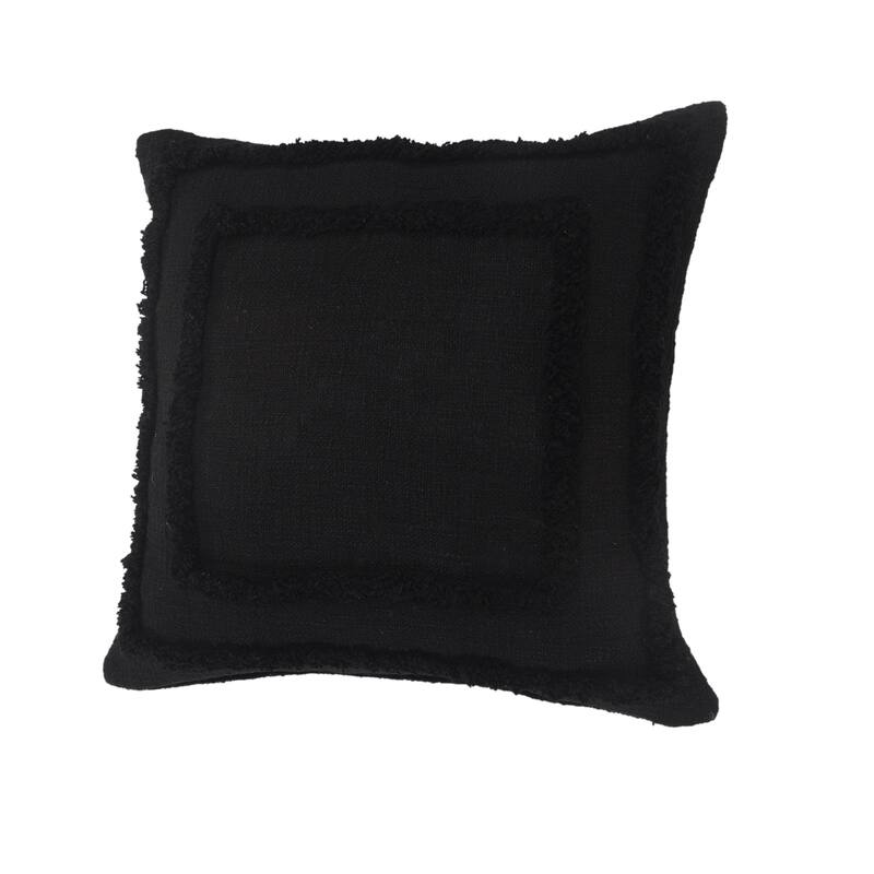 Sevita Modern Tufted Solid Black Throw Pillow