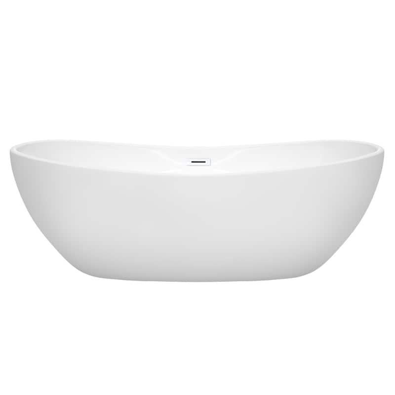 Wyndham Collection Rebecca 70" Free Standing Acrylic Soaking Tub with