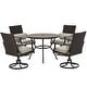 preview thumbnail 19 of 17, EROMMY Patio Dining Set, Swivel Rocking Chairs & Round Table Outdoor Furniture Set for Backyard, Deck