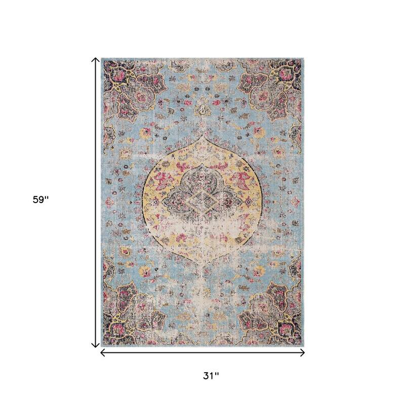 HomeRoots Medallion Modern Rectangle Area Rug