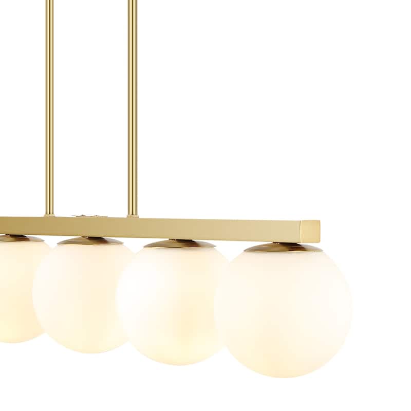 Luca Parisian 45.5" 5-Light Modern Glam Iron Globe Linear LED Pendant by JONATHAN Y