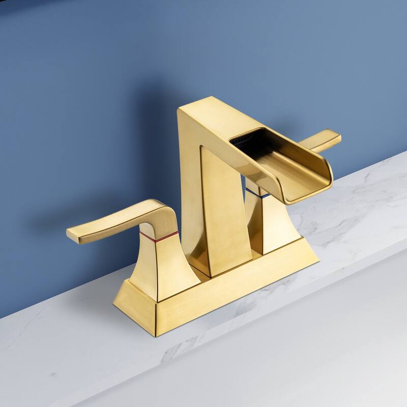 Topcraft Two Handle Waterfall Bathroom Faucet with Pop-Up Drainer