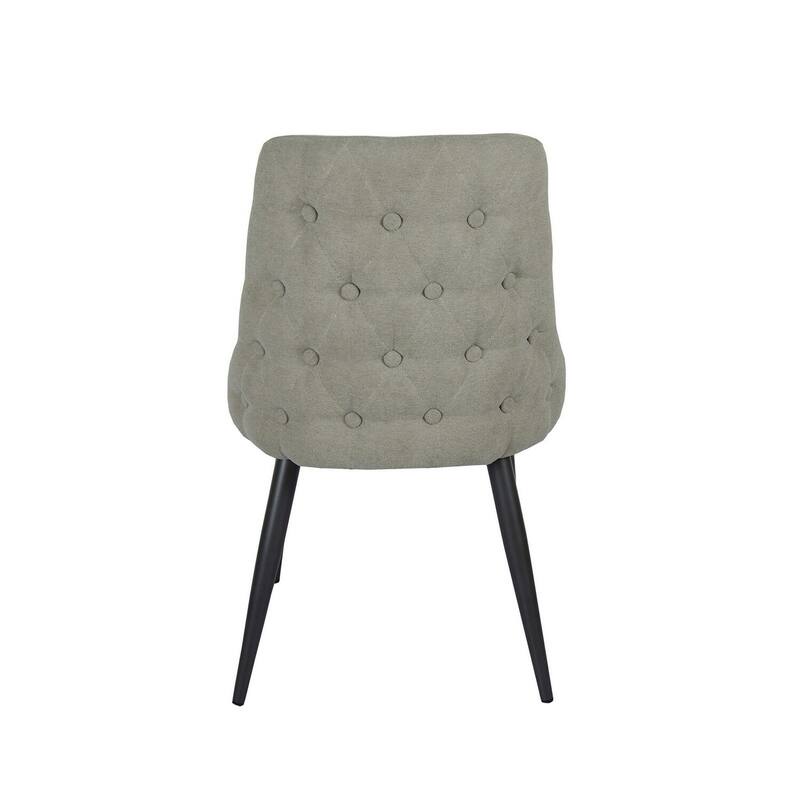 Black/Off White Fabric Upholstered Metal Frame Dining Chair, Set of 2, Sturdy Dining Chair for Dining Rooms - 22.75