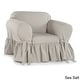 preview thumbnail 2 of 7, Ruffled Cotton Arm Chair Slipcover