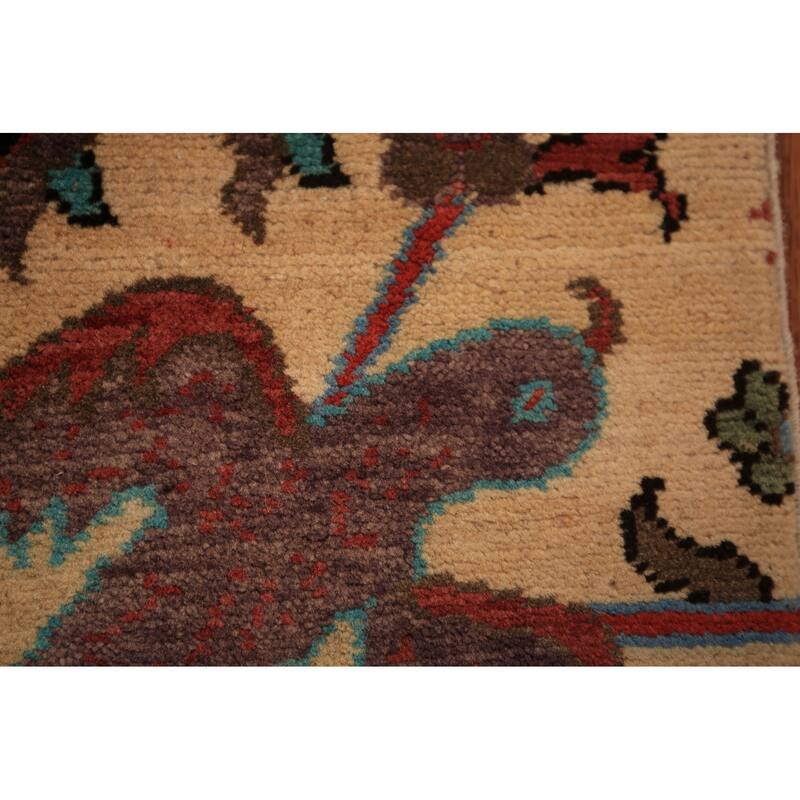 Animals Kazak Oriental Foyer Rug Hand-Knotted Wool Carpet - 2'0" x 3'0"
