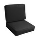 preview thumbnail 19 of 37, Sunbrella Indoor/ Outdoor Corded Chair Cushion Set - 22" x 22" x 4" Canvas Black