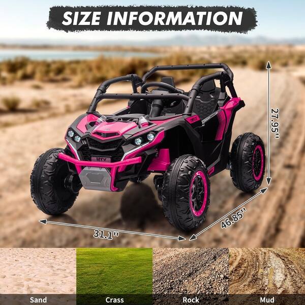 dimension image slide 0 of 4, 2 Seater Kids Electric Utv, 24V 4WD Ride On Car with Remote Control
