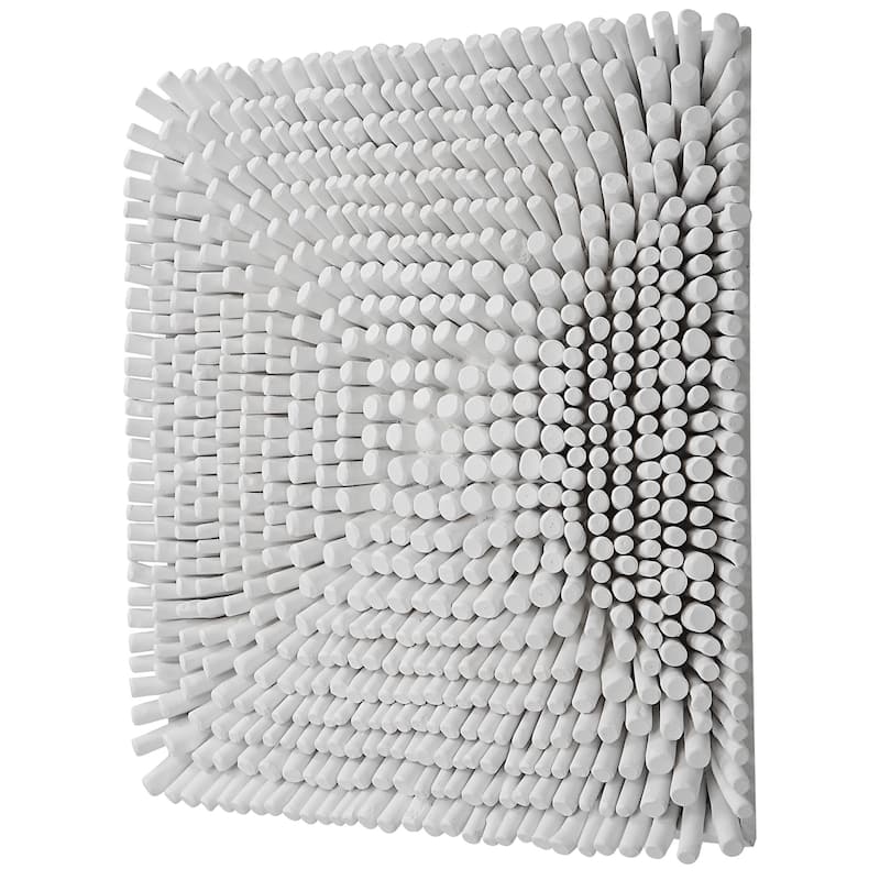 Square Wooden Panel Wall Decoration - 24" - White