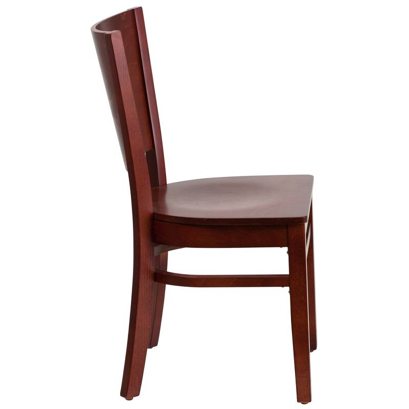 Solid Back Wooden Restaurant Chair - 17.25"W x 20.5"D x 33.5"H