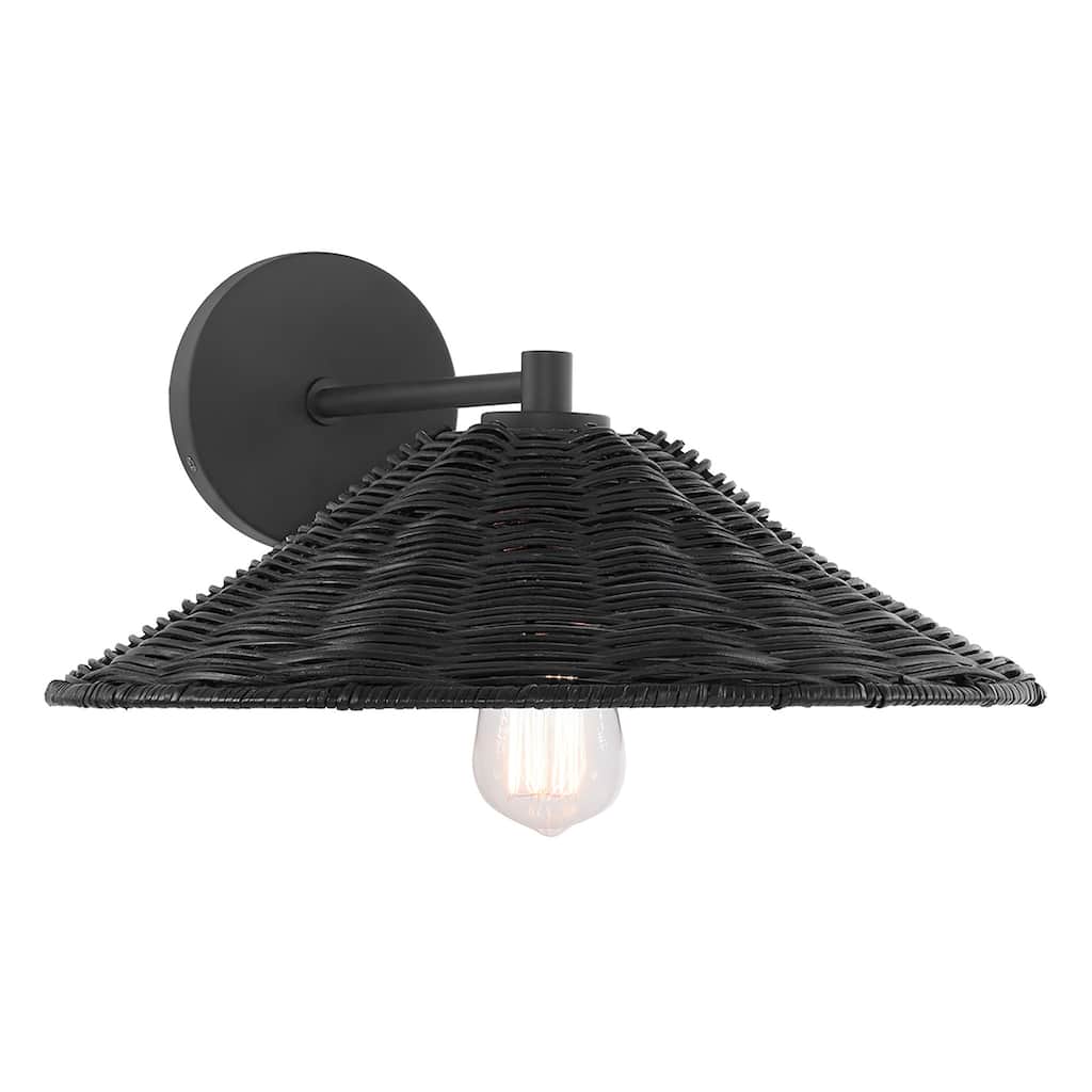 Bellevue SH90106 8" Tall Wall Sconce with Rattan Shade