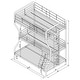 preview thumbnail 4 of 4, Garner Gunmetal Metal Frame Triple Bunk Bed with Ladder