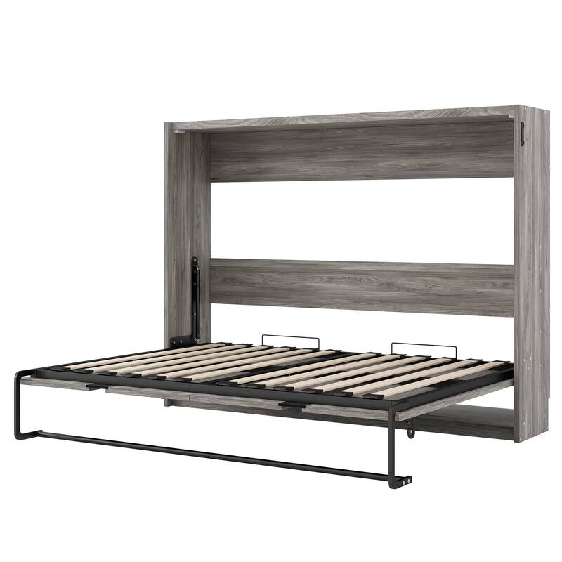 Full Size Murphy Bed, Folds into Cabinet with Solid Frame, No Box Spring Needed