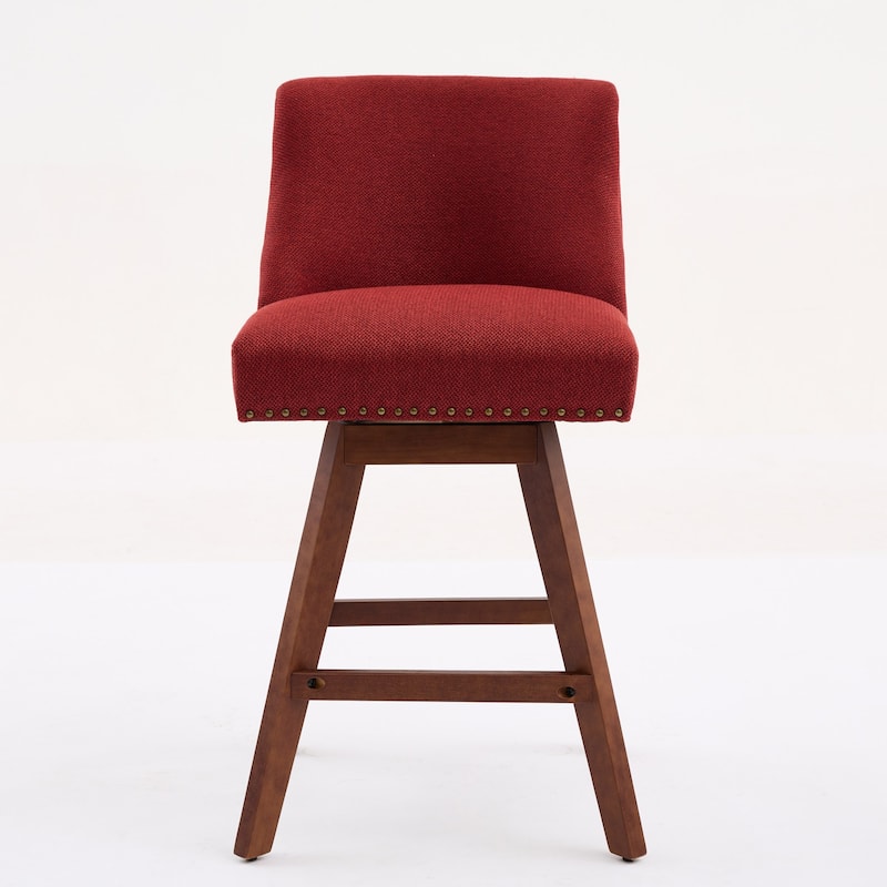 Counter Height Swivel Barstools, 26'' H Seat Height Upholstered Bar Stools Set of 2