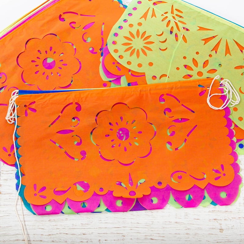 Novica Handmade Pinatas Tissue Paper Garlands (Set Of 3)