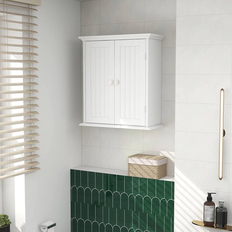 Bathroom Wall Cabinet, Over The Toilet Space Saver Storage Cabinet - 8.8"D x 21.1"W x 24"H