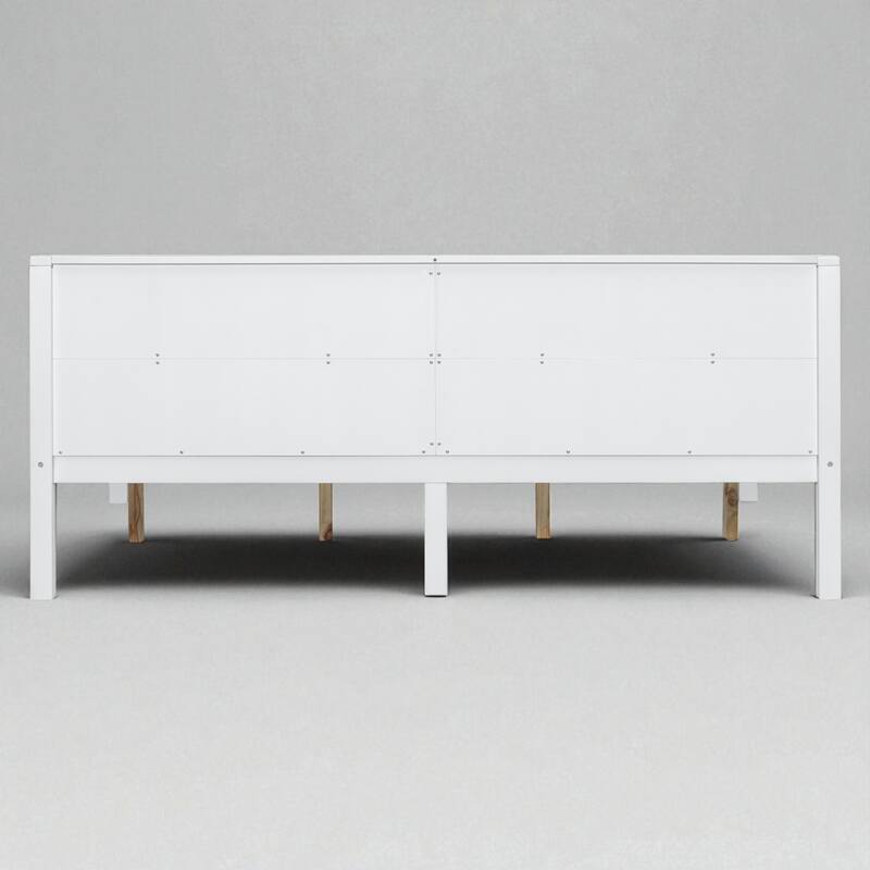 Twin/Full Size Wood Daybed Frame with Storage Space, Modern Sofa Bed with Backrest, No Box Spring Required