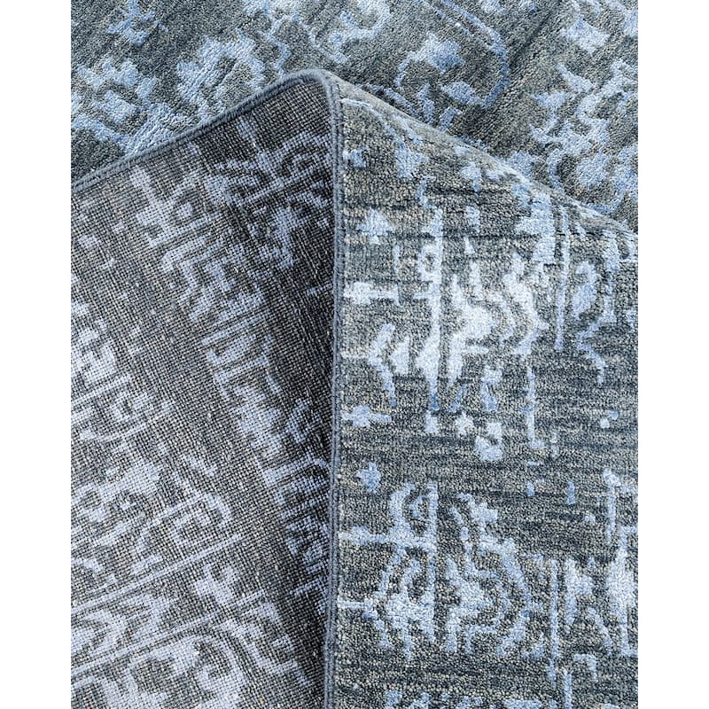 Ikat One-of-a-Kind Hand-Knotted Area Rug, Blue - 9' 2" x 12' 3"