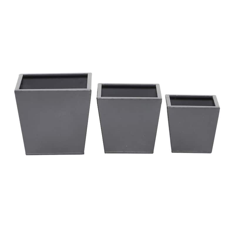 White Metal Modern Planter (Set of 3) - S/3 7", 11", 5"H