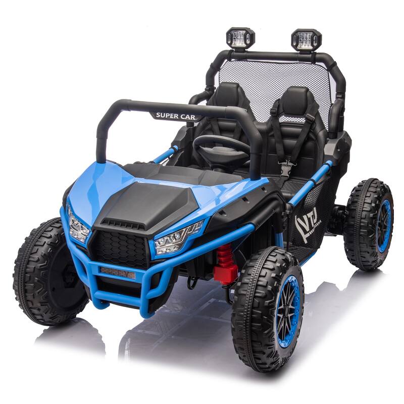 24V Kids UTV Ride-On Car with 400W Power, Four-Wheel Suspension, Bluetooth, and Remote Control.