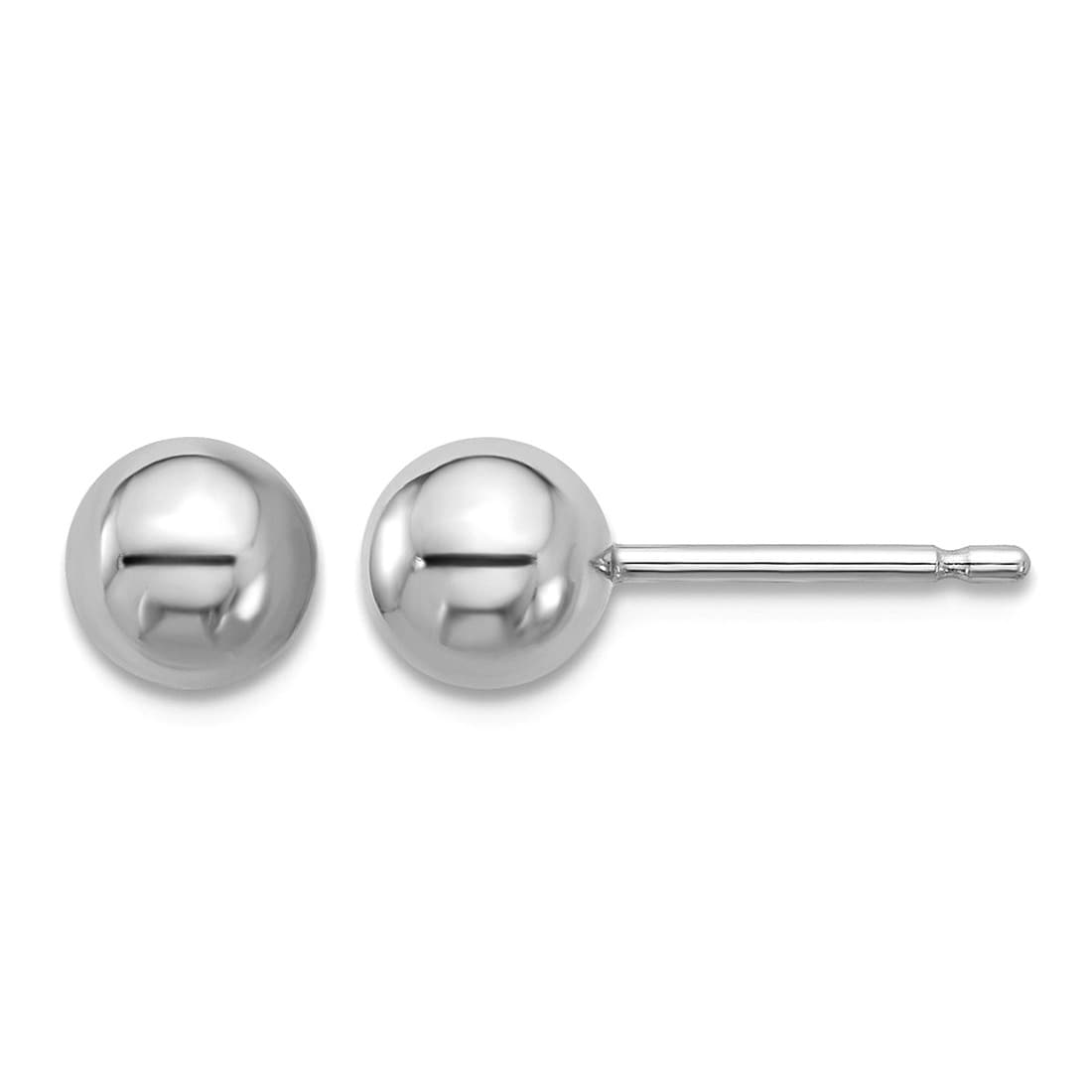 Curata Jewelry Solid 950 Platinum Classic Ball Stud Earrings
