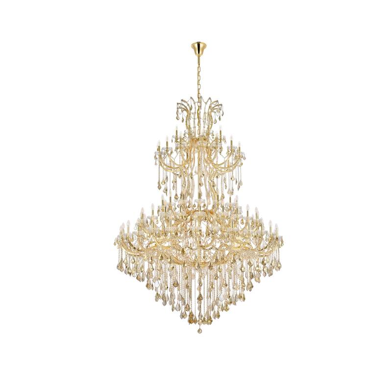 Elegant Lighting 2800G96-GT/RC Maria Theresa 87 Light 72" Wide Crystal