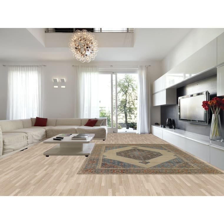 Beige Distressed Tabriz Vintage Persian Rug Handmade Wool Carpet - 9'7" x 12'11"