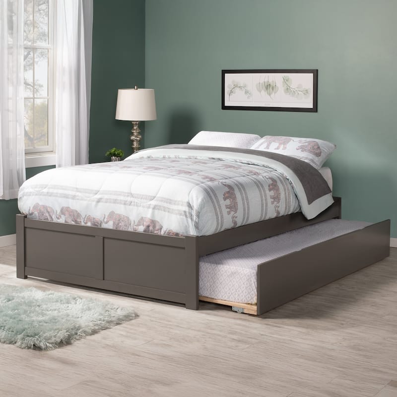 AFI Concord Full Platform Bed with Footboard & Full Trundle