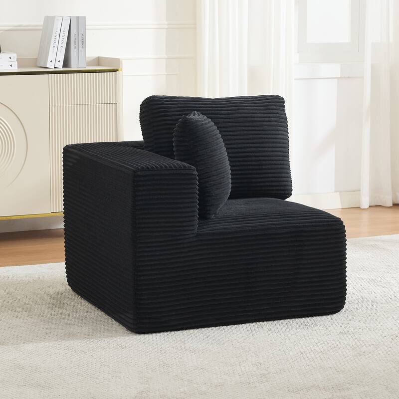 Couch Modular Sectional Sofa with Plush Corduroy No Assembly Required