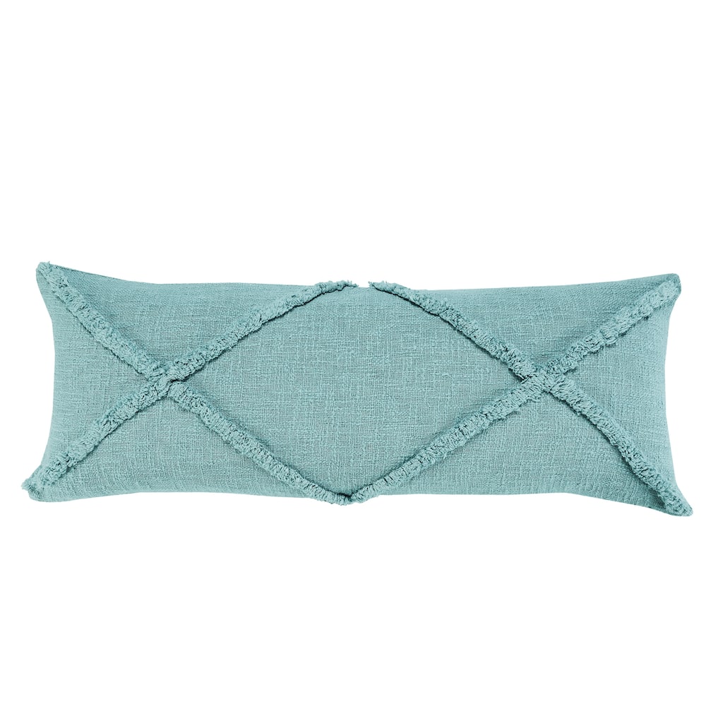 Solid Decorative Diamond Tufted Cotton Throw Pillow