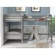 preview thumbnail 20 of 25, Modern Twin Size L Shaped Solid Pine Wood Bunk Bed with Full Length Guardrail and 2 Ladder